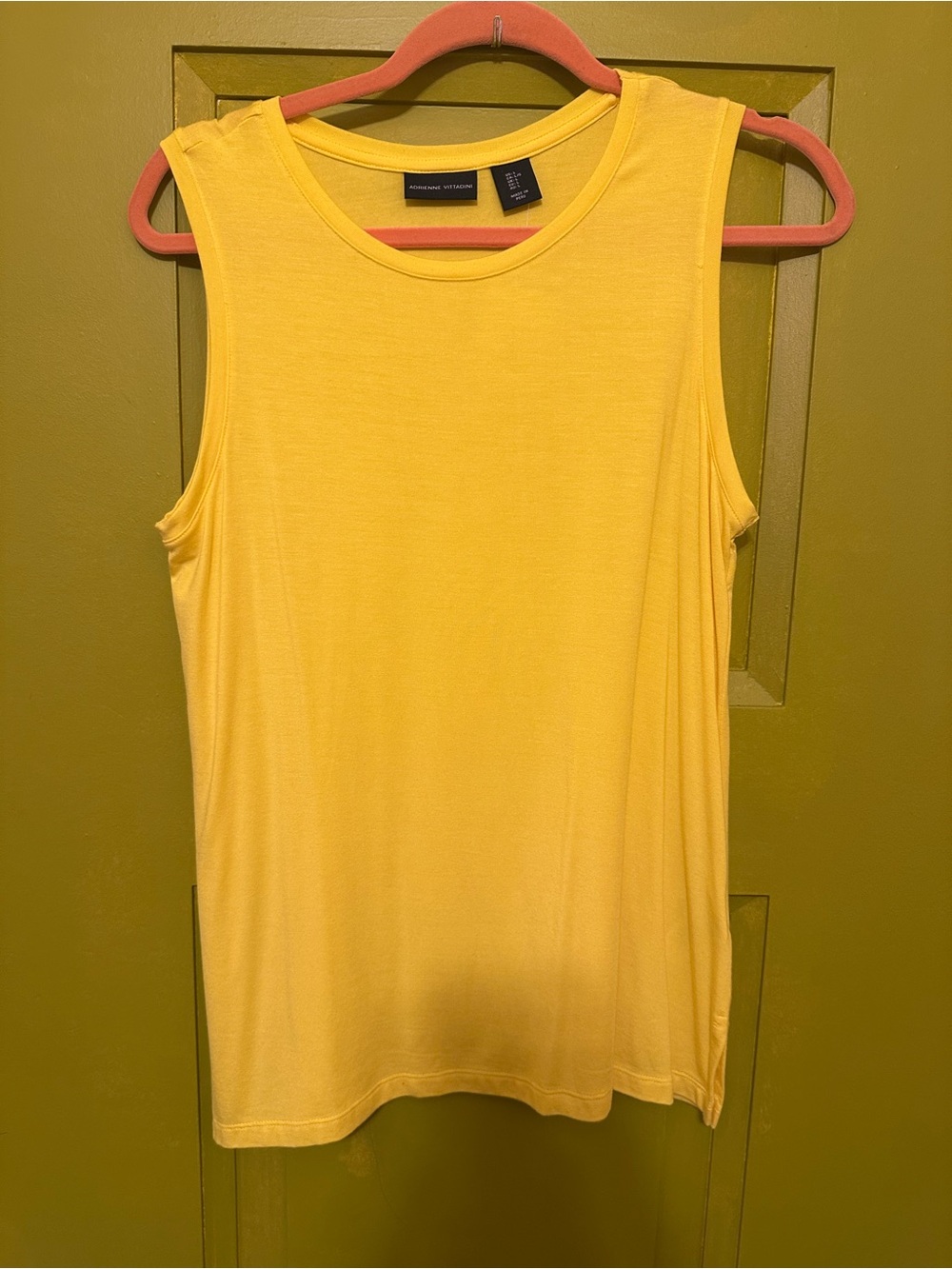 Adrienne Vittadini Bright Yellow Sleeveless Tank